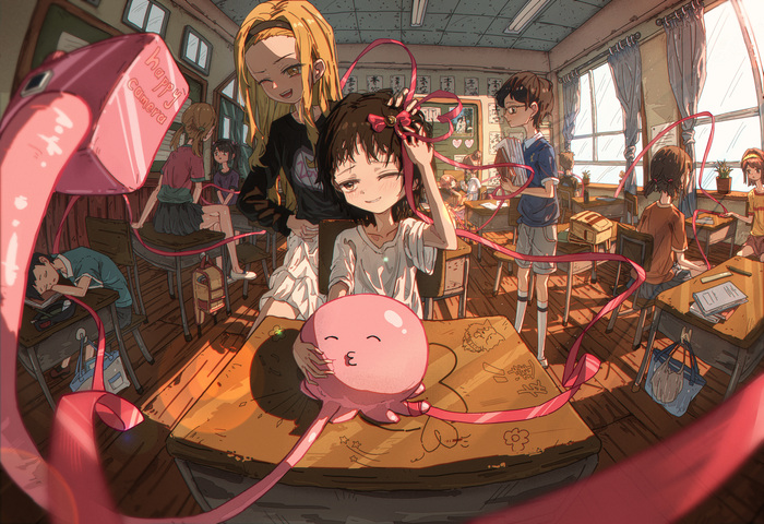   Anime Art, , Takopii No Genzai, Kuze Shizuka, Marina Kirarazaka, Takopii, Pixiv