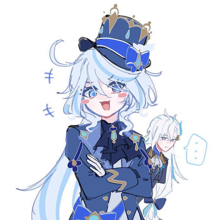         , Anime Art, Genshin Impact, Furina (Genshin Impact), Neuvillette (Genshin Impact)