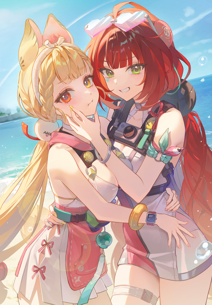 Alice Thymefield  Ukinami Yuzuha , Anime Art, Zenless Zone Zero, Alice Thymefield (zzz), Ukinami Yuzuha, , , Animal Ears, One-piece swimsuit, , 