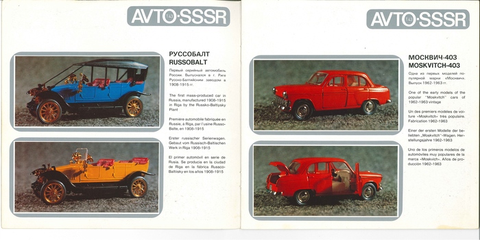 Рис. 3. каталог масштабных моделей советских автомобилей (1:43) и мотоциклов (1:30) AVTO-SSSR, 1981 г.