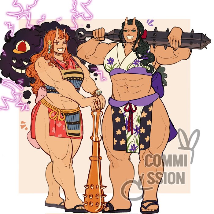     , Muscleart, Anime Art, One Piece, Nami, Nico Robin