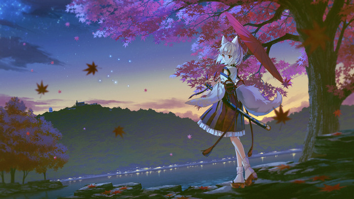  Touhou, Inubashiri Momiji, Animal Ears, Anime Art, Game Art, , 