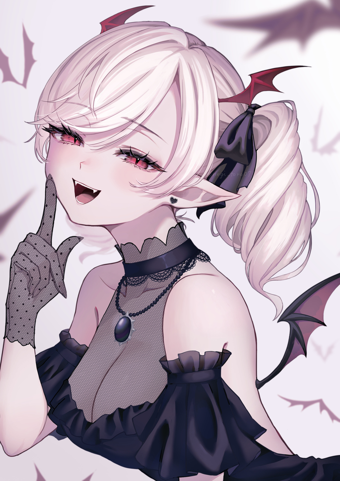 Нарядная вампирша, которая собирается поесть на вечерней вечеринке