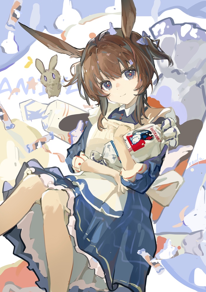  Anime Art, , Arknights, Amiya, Animal Ears, Pixiv