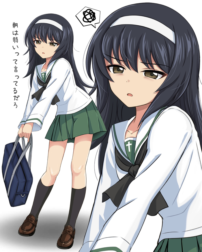 Mako Anime Art, , Girls und Panzer, Reizei mako, Seifuku, Pixiv, 
