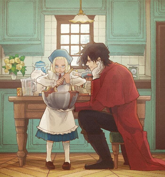 ,        , Anime Art, Integra Hellsing, Alucard (Hellsing), Hellsing