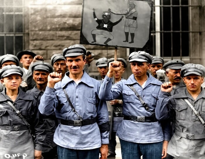 Цифровая реставрация и колоризация фотографии выполнены с помощью ИИ.