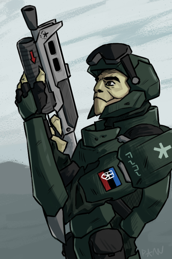 Солдат-инопланетянин + процесс рисования