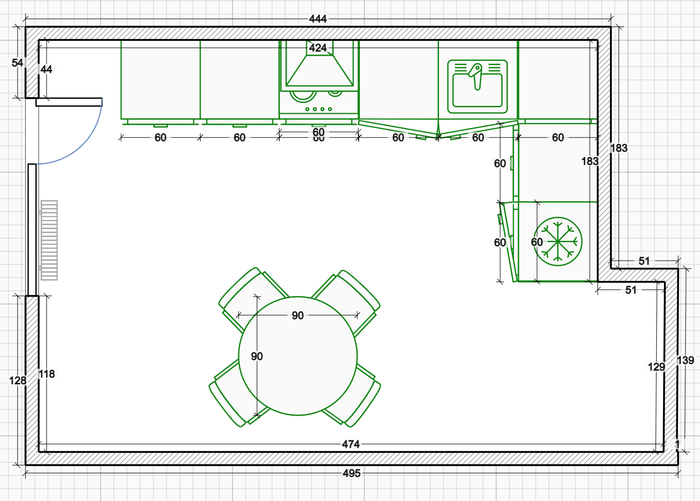 Накидал грубый план в remplanner, чтоб понимать где нужны розетки и в каком количестве