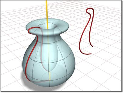 Surface created by lathing a curve