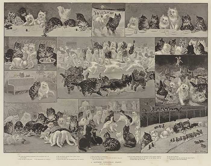A Kittens Christmas Party by Louis Wain