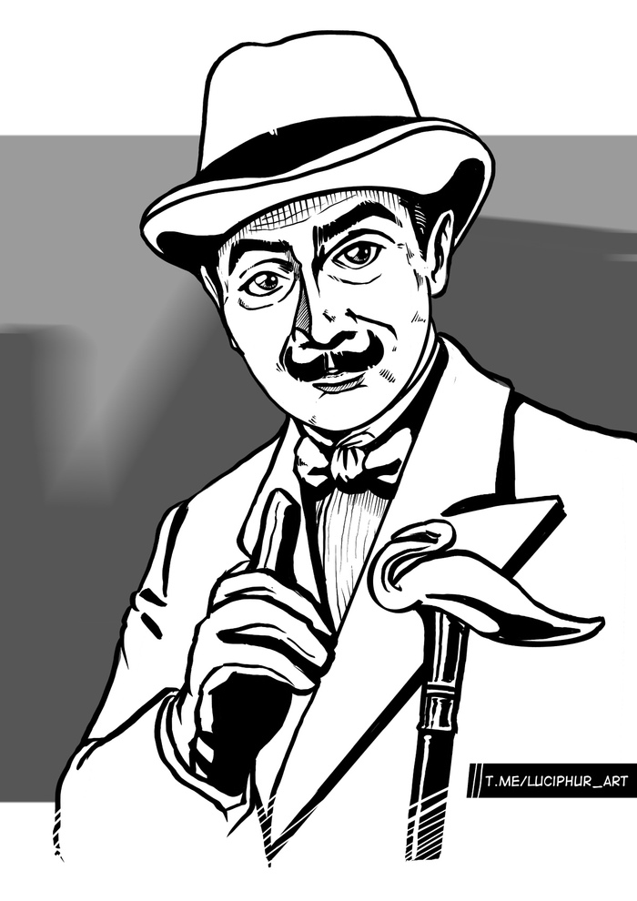 Inktober 2025 01 - Mustache - Эркюль Пуаро