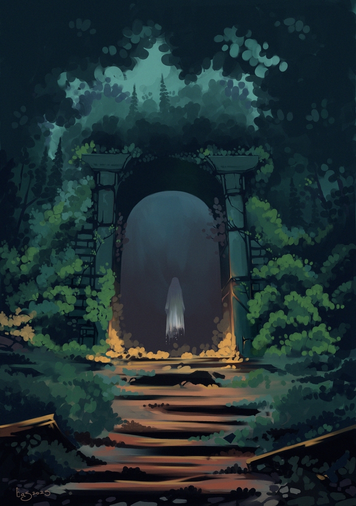 Пробовал по рисовать круглой кистью. В итоге вышло вот так, в целом мне понравилось.