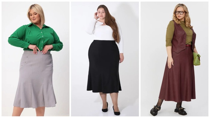 5 трендовых юбок на осень 2025 для женщин PlusSaze, чтобы вытянуть фигуру, скрыть недостатки и подчеркнуть достоинства