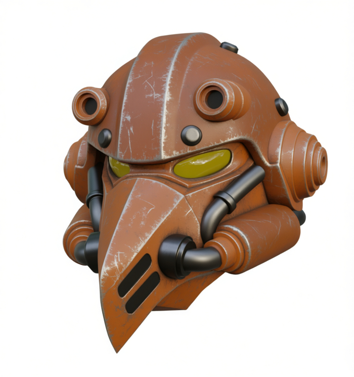 Шлем типа Firebird (замоделен мной, покрашен Qwen)