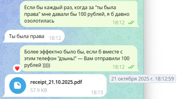 Видно время моего сообщения с точностью до секунды
