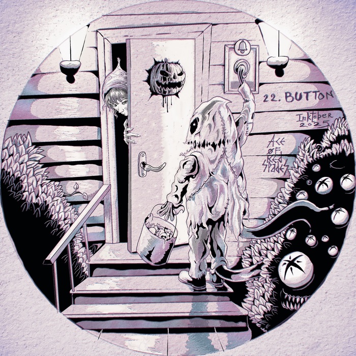 Inktober2025 день 22 Кнопка