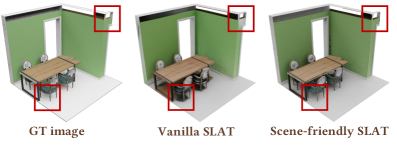  Scene-friendly SLAT   3D- ,         .