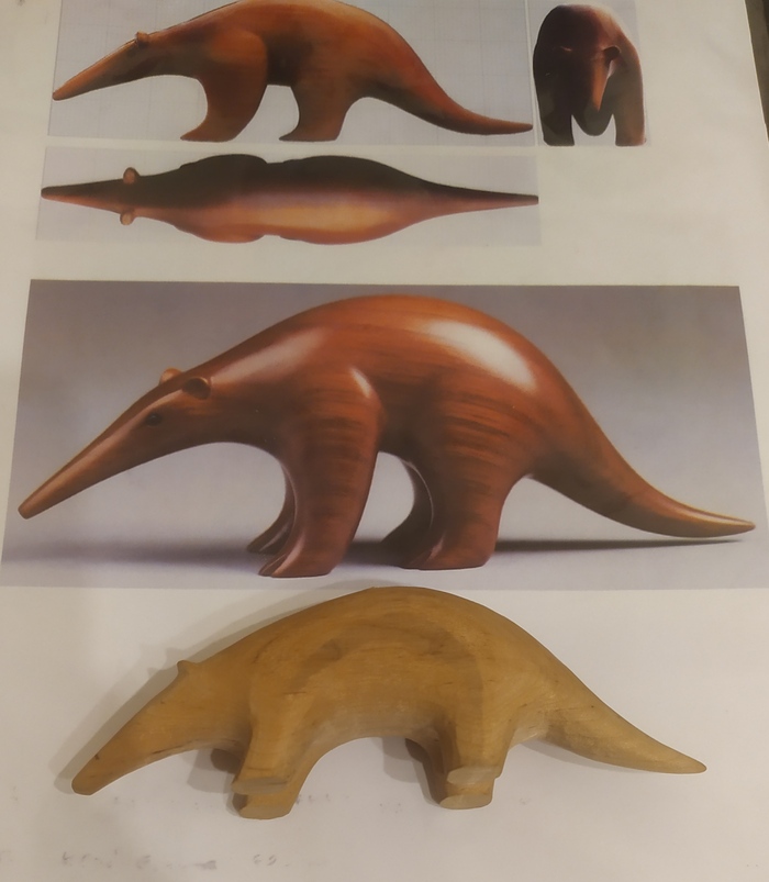 Прообраз и фигурка в процессе резки