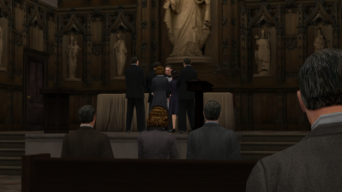 Ох и конечно сцена в церкви, пока игрок делает ВСЮ работу