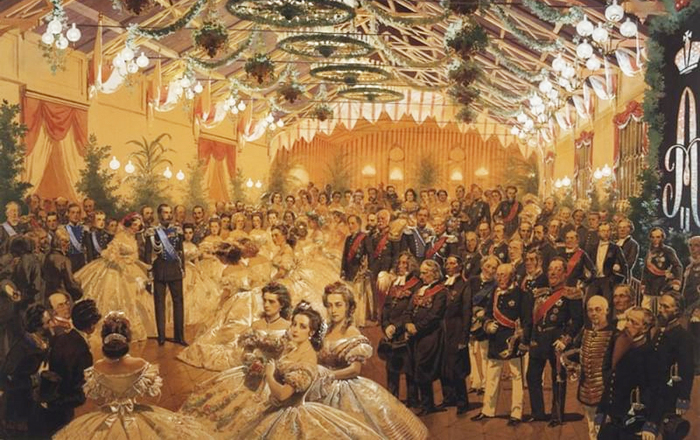 Акварель М. Ричи «Бал в Гельсинфорсе в честь императора Александра II»