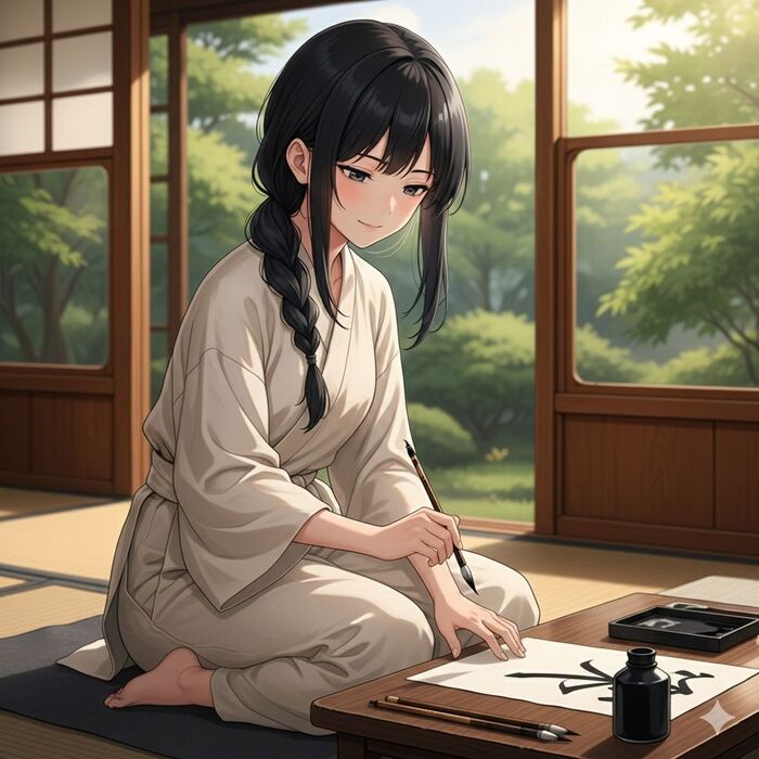 Хороший каллиграф пишет тушью на листах бумаги, а мастер - палочкой в ящике с сухим песком