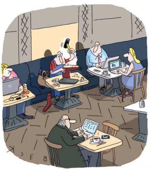 Пойду поработаю в кафе