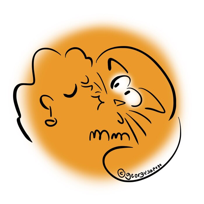 Иллюстрация к моей статье "Не позволяйте котам и собакам себя лизать. Так можно подцепить огуречного цепня"