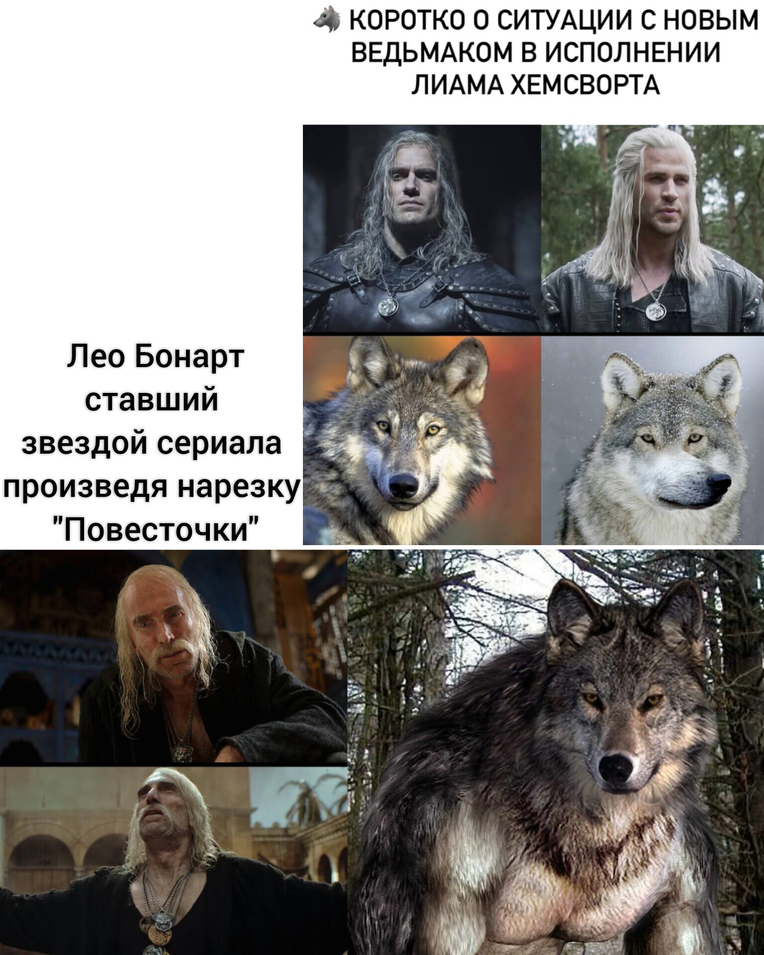 Ответ на пост «Говорят Ведьмак не настоящий!» - Моё, Юмор, Картинка с текстом, Ведьмак, Мемы, Лео Бонарт, Геральт из Ривии, Ответ на пост