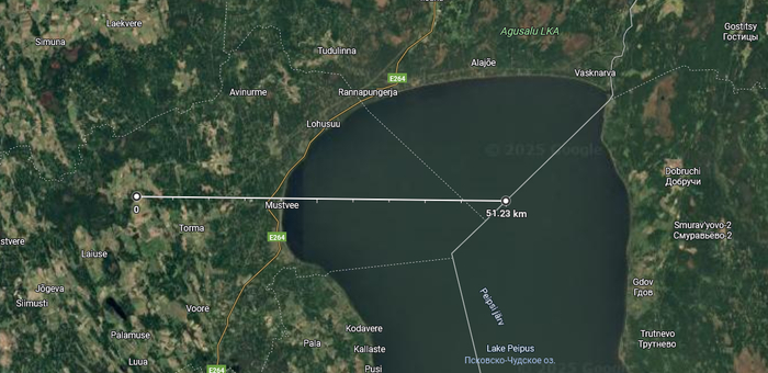 Ближайшая точка пролета B-52 к границе РФ.