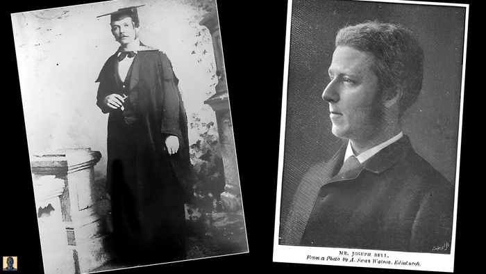 Артур Конан Дойл в 22 года, заканчивает Эдинбургский университет. Джозеф Белл.