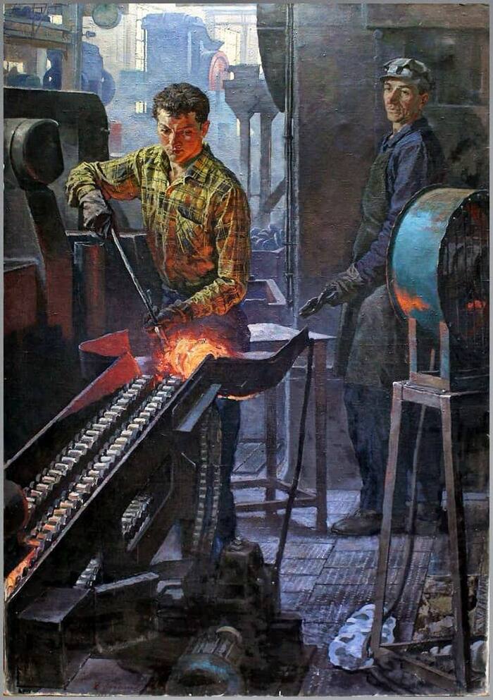 Лобанов Евгений Иванович «Рядом с отцами встала молодость» 1964 год