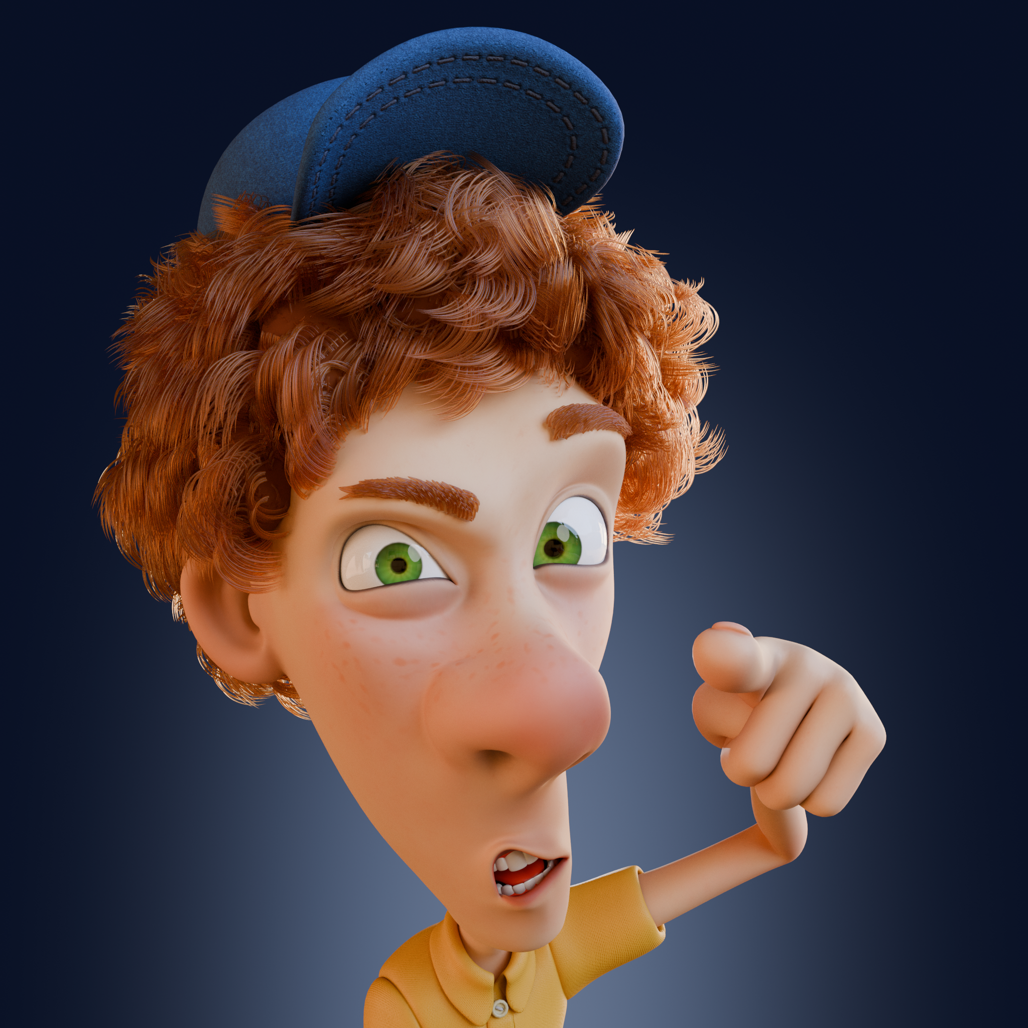 A few emotions of a postman - My, 3D, Computer graphics, Digital, Cartoons