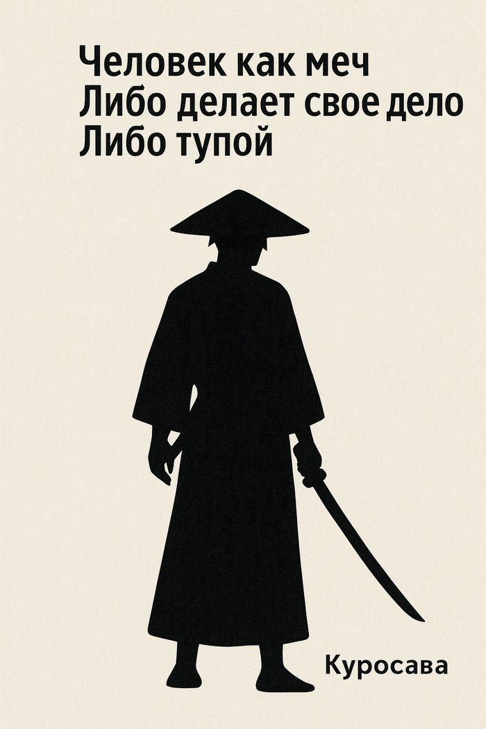 Человек как меч. Либо делает свое дело, либо тупой