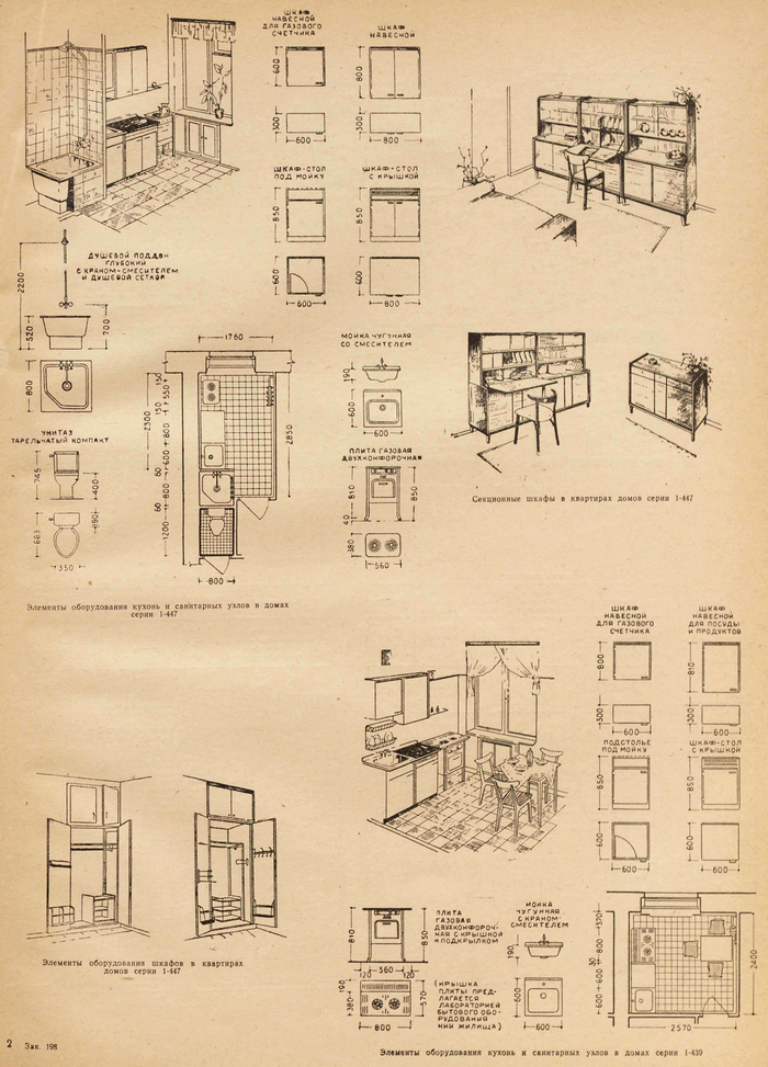 Элемент оборудования кухонь и санитарных узлов в домах серии 1-439
