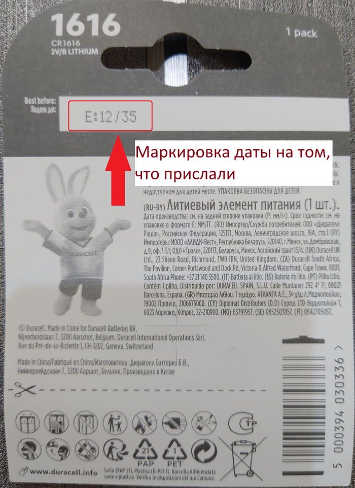Срок годности солидный, но даты производства на упаковке найти так и не удалось.