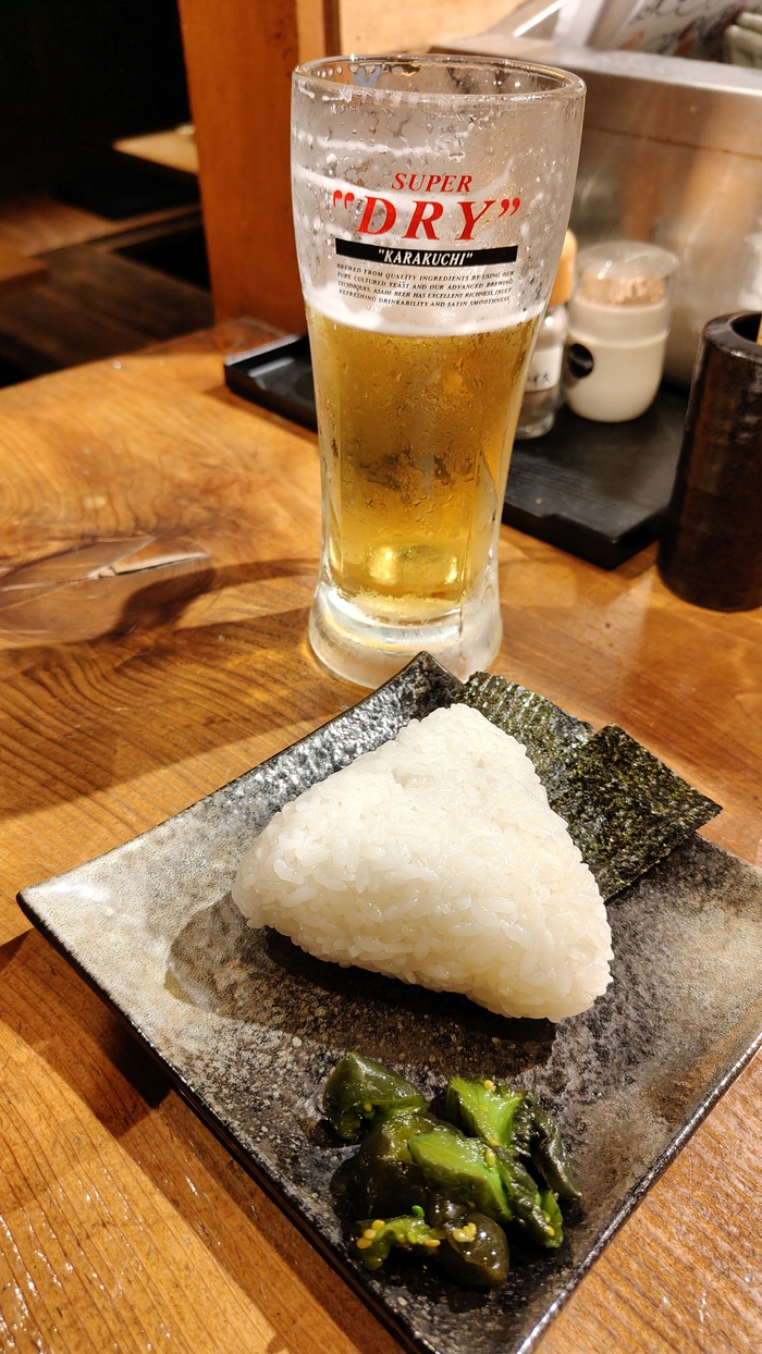 Повторение подхода и онигири со сливкой.(рядышком битые огурцы)