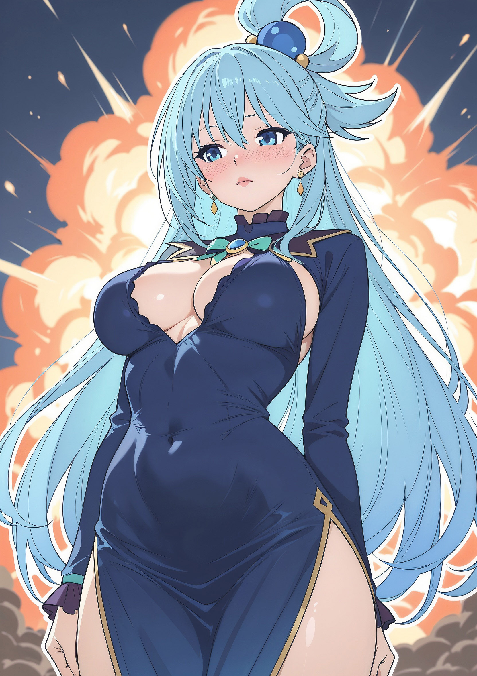 Aqua - My, Neural Network Content, Anime, Anime art, Art, Girls, Aqua, Konosuba, Neural network art