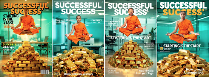 4 вариант для одного промпта, текст вставлен не идеально