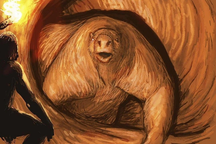 Милодон (Mylodon), вымерший род гигантских наземных ленивцев.