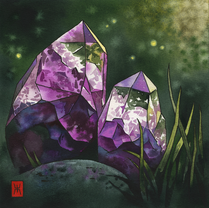 Акварель Миджелло, бумага Баохонг 100% хлопок 21х21см, линеры. 2025г.