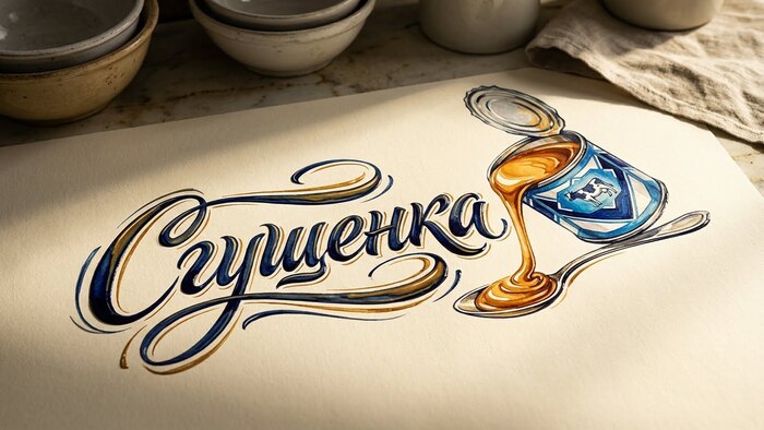 Скульптурный постер по слову «Сгущёнка»