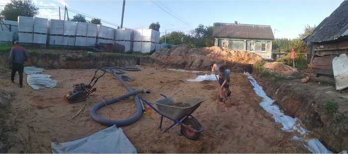 в процессе работ