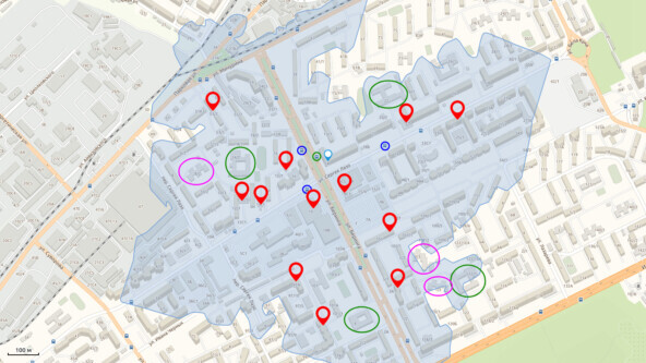 Если на карте вообще нет конкурентов, то это повод задуматься. Большое количество конкурентов нас тоже не устраивает.