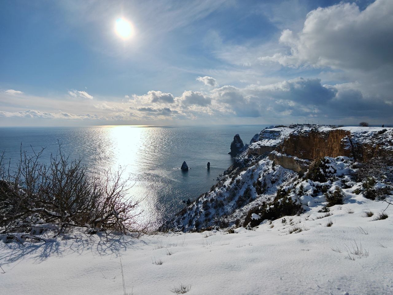 Snowy New Year's Fiolent - Crimea, Sevastopol, Cape Fiolent, Snow