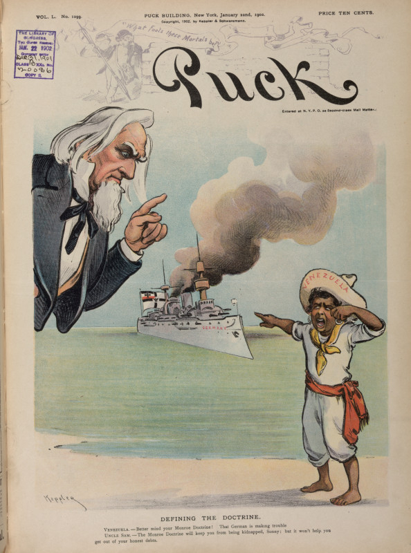 Обложка журнала Puck 22 января 1902 года посвященная блокаде Венесуэлы