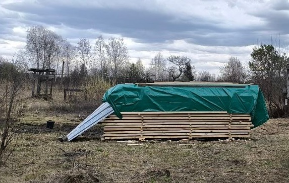 Продолжение стройки на даче (начинаем строить дом-баню)