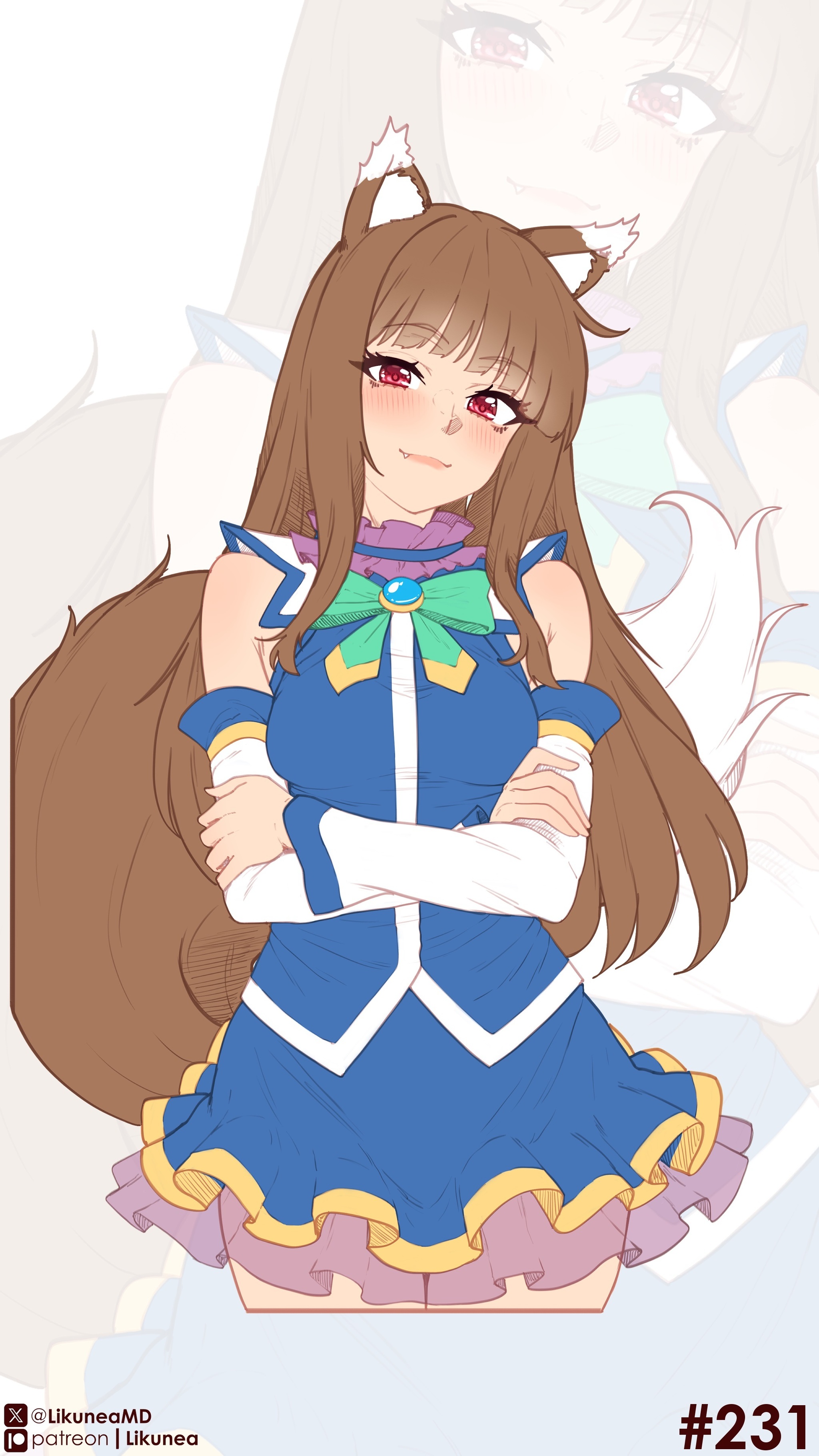 Try calling her useless now! - Anime, Anime art, Holo, Aqua, Spice and wolf, Konosuba, Crossover