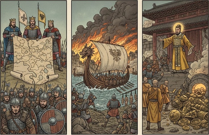 Лихие 800-е, Эпизод 5: Развод по-европейски, Париж в осаде и запрет Буддизма: Хроники 841–850 годов