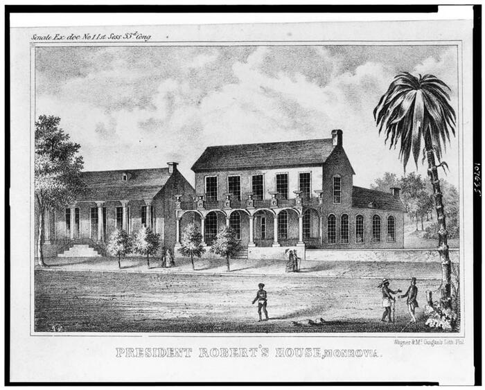 Дом президента Робертса в Монровии, около 1850х годов